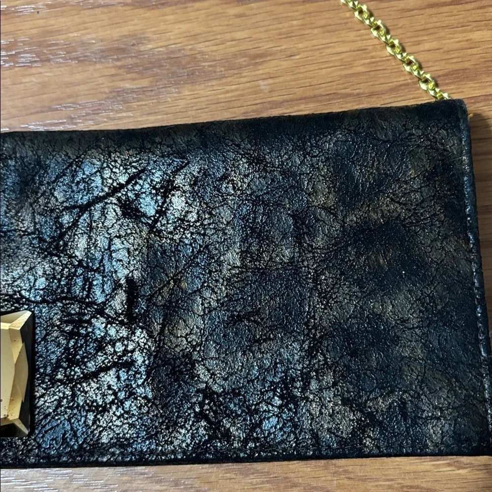 Chinese Laundry Black Satchel with Gold Chain